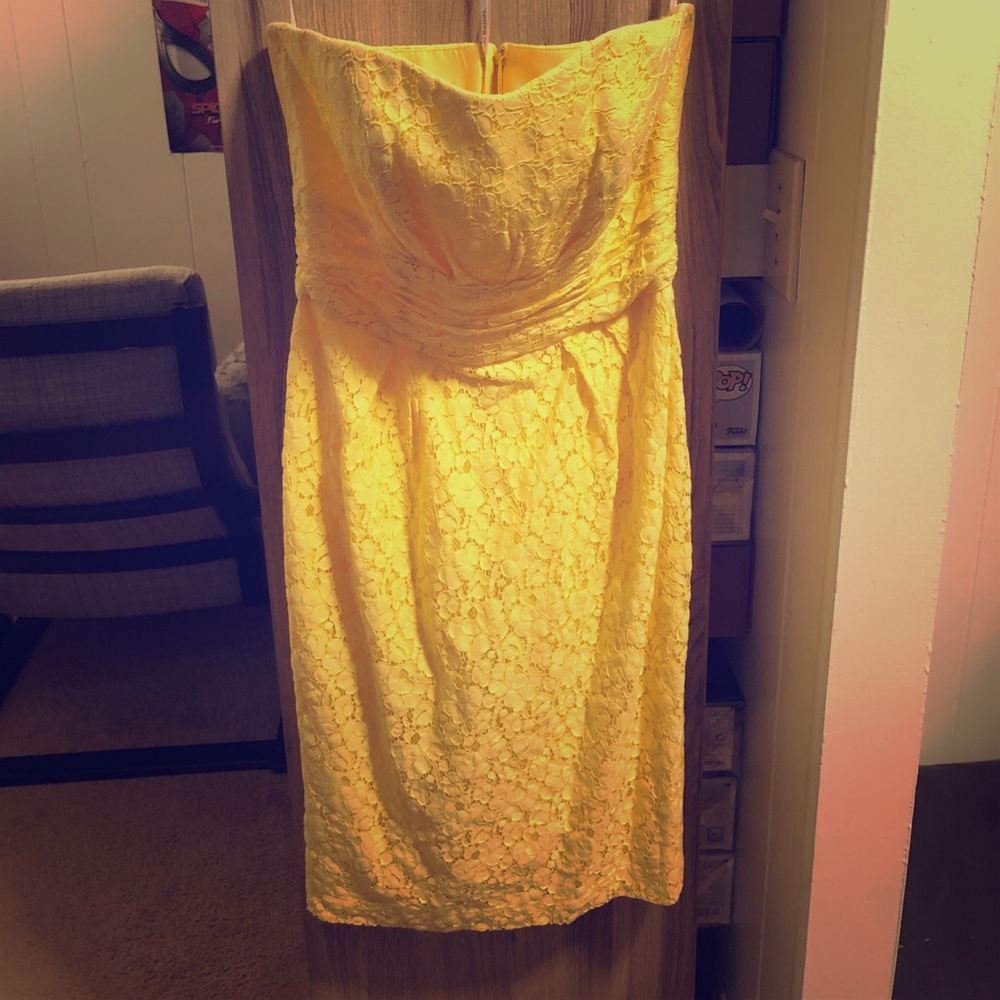 Yellow David’s Bridal Floral Dress